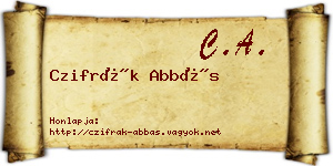 Czifrák Abbás névjegykártya